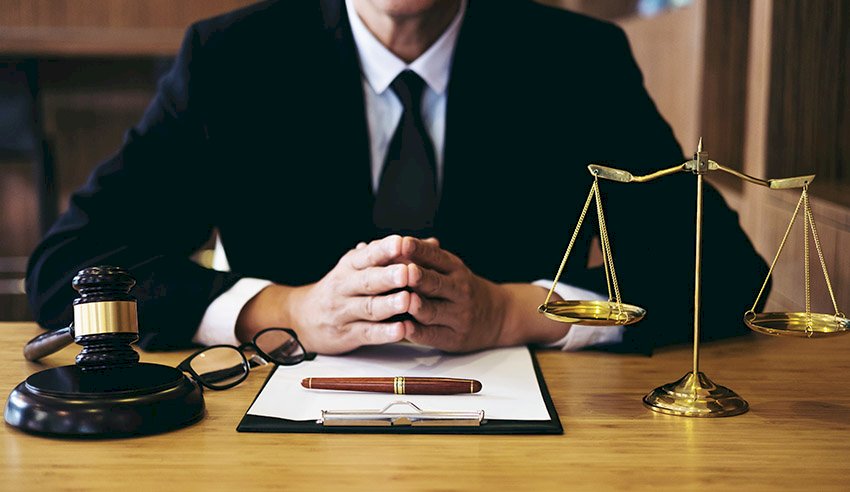 a lawyer in his office