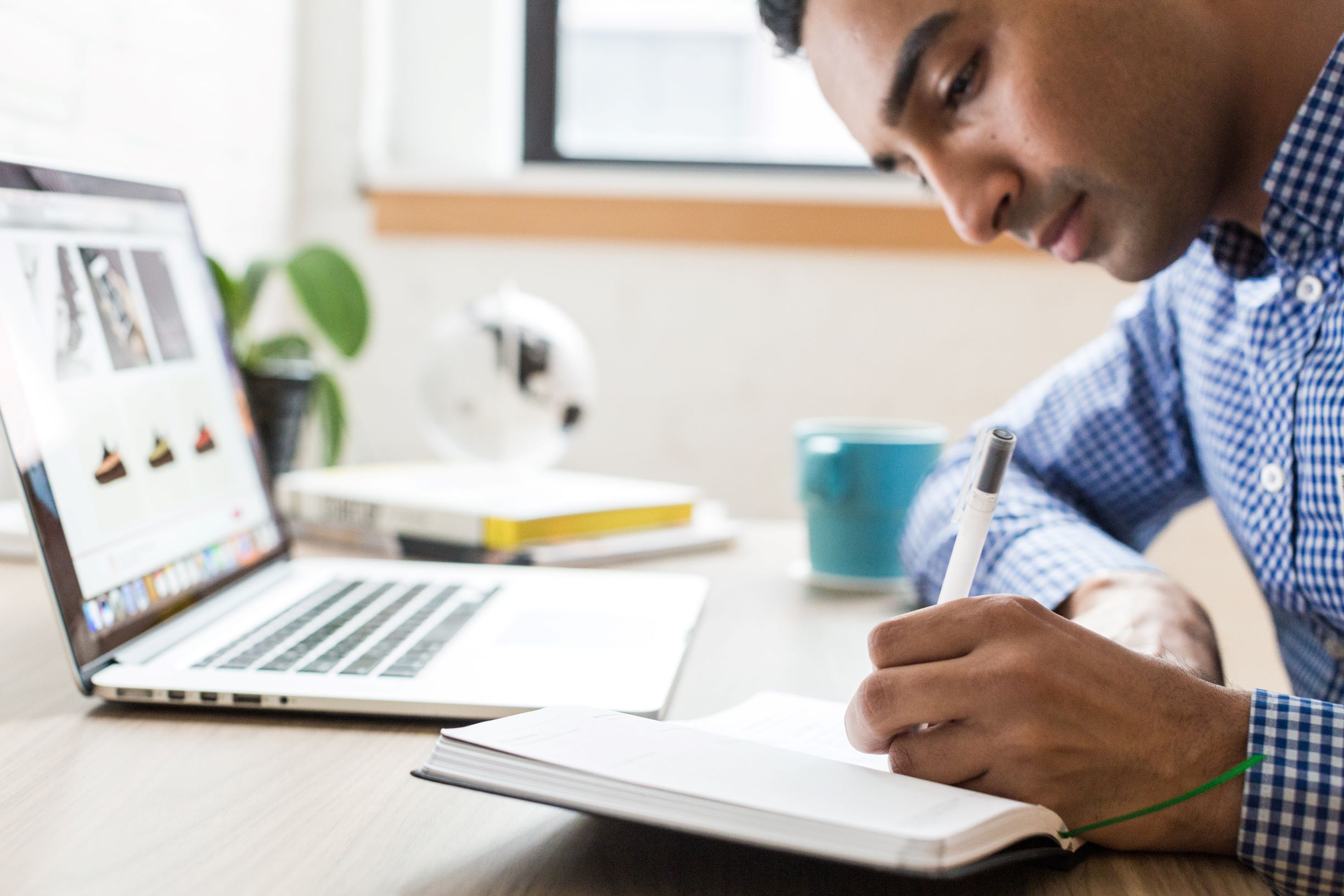 A guy preparing for a virtual interview